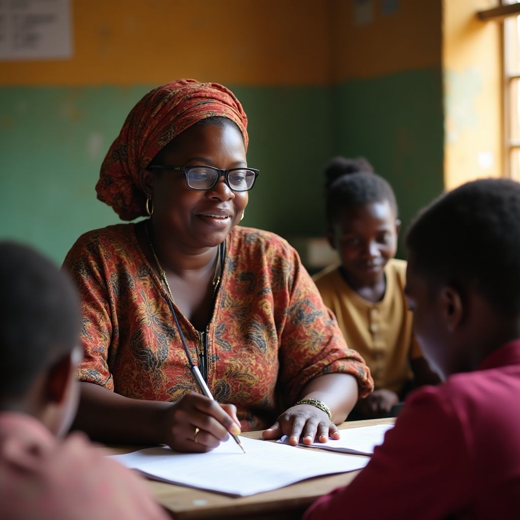Founder teaching first financial literacy class
