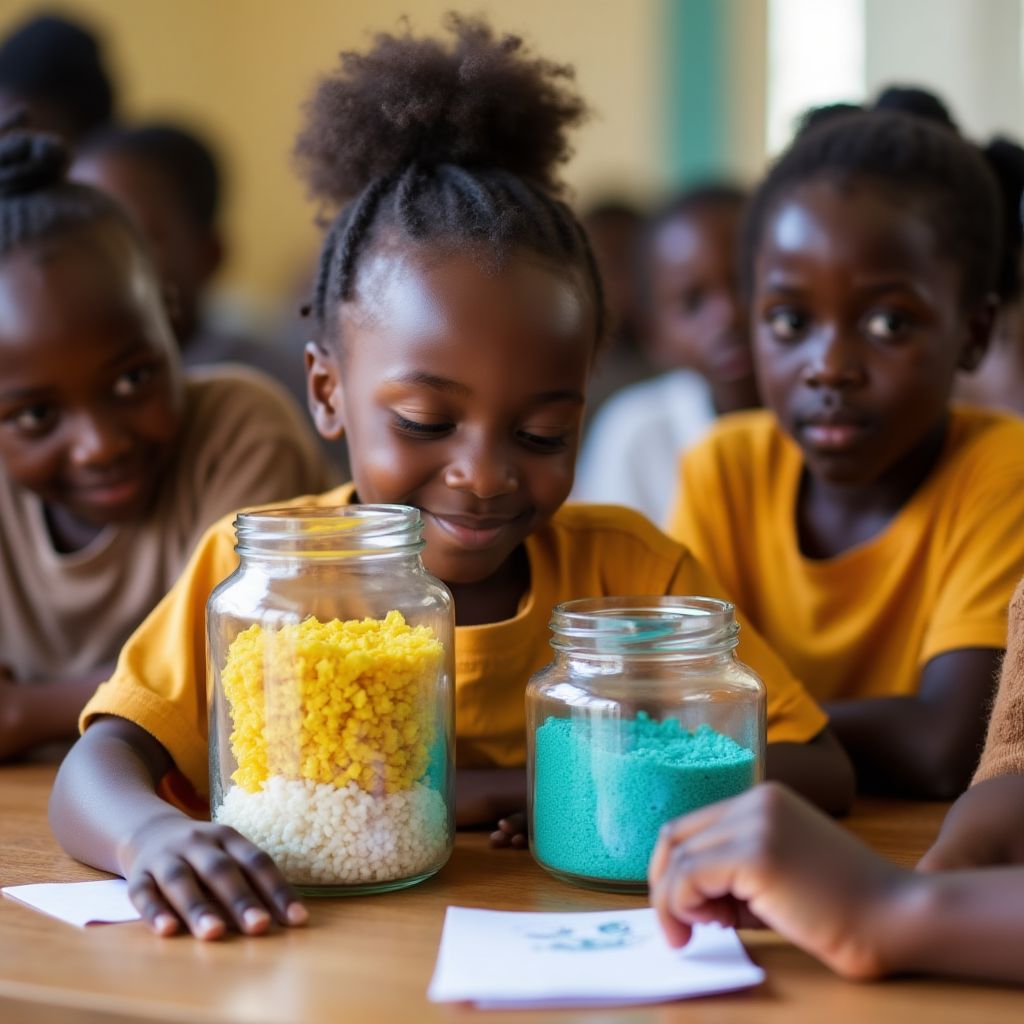Children learning about saving money