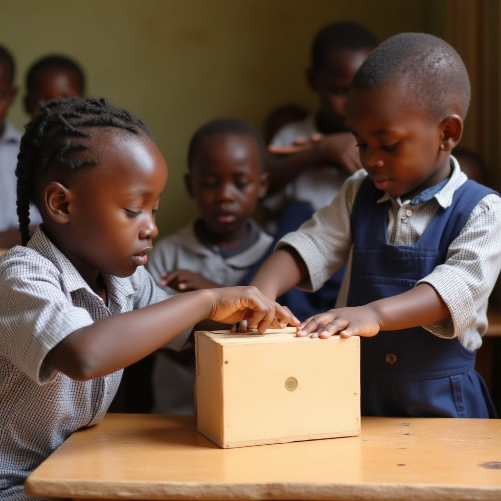 Children learning about saving